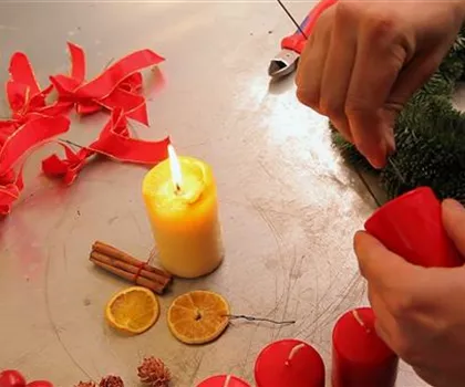 Dekoration - Anfertigen eines Weihnachtskranzes